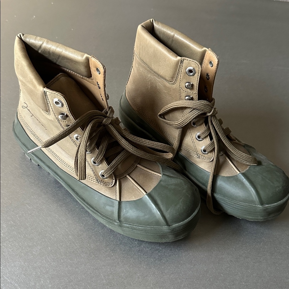 new JACQUEMUS 41 BRAND NEW CALFSKIN RUBBER LACE UP BOOTS “LES MEUNIERES HAUTES” - Picture 4 of 12